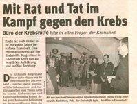Zeitungsartikel Büroeröffnung Zeitungsartikel Büroeröffnung