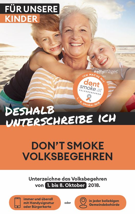 Don't smoke Volksbegehren Plakat Don't smoke Volksbegehren Plakat