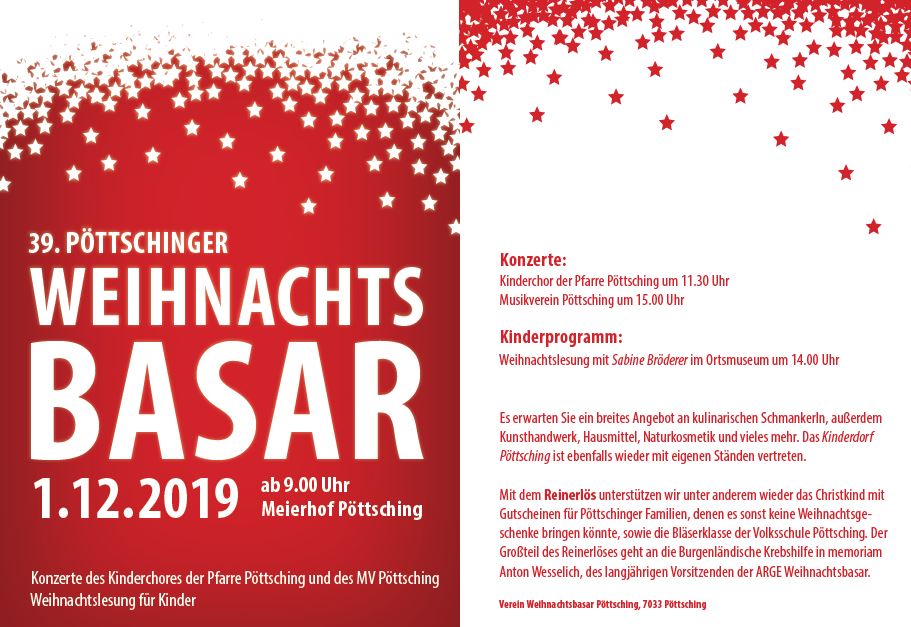 Pöttschinger Weihnachtsbasar Folder Pöttschinger Weihnachtsbasar Folder